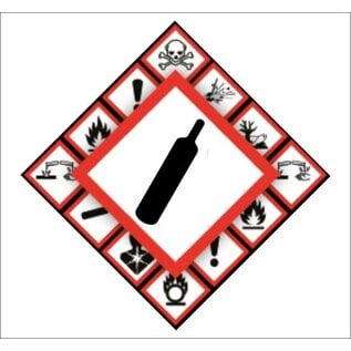JERMA allerhandestickers Gasfles, gassen onder druk, sticker set 8 stuks, rood, wit GHS04- etikettering