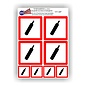 JERMA allerhandestickers Gasfles, gassen onder druk, sticker set 8 stuks, rood, wit GHS04- etikettering