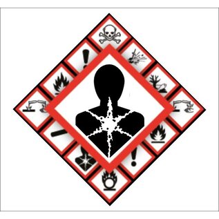 JERMA allerhandestickers Gezondheidsrisico, sticker set 8 stuks, rood, wit GHS08- etikettering