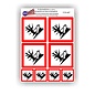 JERMA allerhandestickers Omgeving risico, gevaarlijk voor water sticker set 8 stuks rood, wit GHS09- etikettering