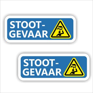 JERMA allerhandestickers Pas op stoot gevaar waarschuwing sticker set 2 stuks