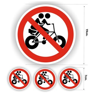 JERMA allerhandestickers Fat bike niet toegestaan verkeersbord stickers set 4 stuks