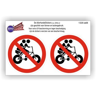 JERMA allerhandestickers Fat bike niet toegestaan verkeersbord stickers set 2 stuks