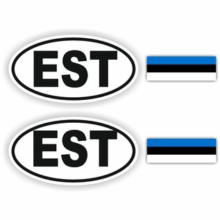 JERMA allerhandestickers EST, Estland, Estonia auto sticker set 4 stuks.