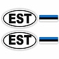 JERMA allerhandestickers EST, Estland, Estonia auto sticker set 4 stuks.