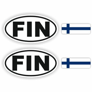 JERMA allerhandestickers FIN, Finland auto sticker set 4 stuks