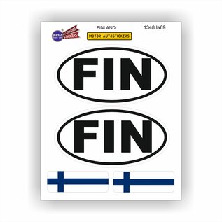 JERMA allerhandestickers FIN, Finland auto sticker set 4 stuks