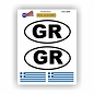 JERMA allerhandestickers GR, Griekenland auto sticker set 4 stuks