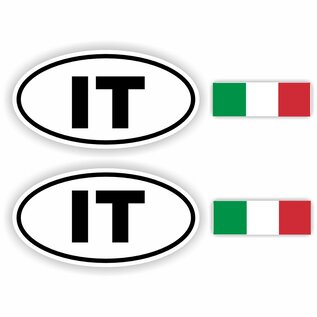 JERMA allerhandestickers IT, Italië auto sticker set 4 stuks.