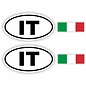 JERMA allerhandestickers IT, Italië auto sticker set 4 stuks.