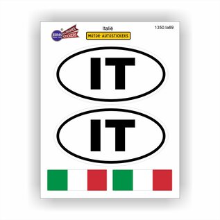 JERMA allerhandestickers IT, Italië auto sticker set 4 stuks.