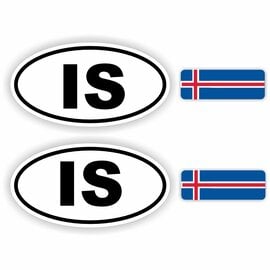 JERMA allerhandestickers IS, IJsland auto sticker set