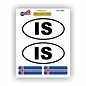 JERMA allerhandestickers IS, IJsland auto sticker set 4 stuks