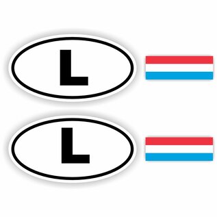 JERMA allerhandestickers L, Luxemburg auto sticker set 4 stuks.