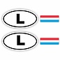 JERMA allerhandestickers L, Luxemburg auto sticker set 4 stuks.