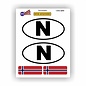 JERMA allerhandestickers N, Noorwegen auto sticker set 4 stuks