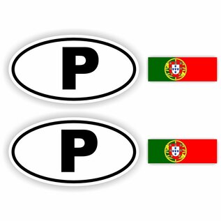 JERMA allerhandestickers P, Portugal auto sticker set 4 stuks