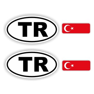 JERMA allerhandestickers TR, Turkije auto sticker set 4 stuks