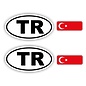 JERMA allerhandestickers TR, Turkije auto sticker set 4 stuks