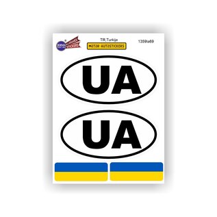 JERMA allerhandestickers UA, Oekraïne auto sticker set 4 stuks