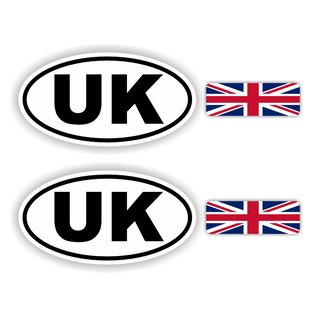 JERMA allerhandestickers UK, Verenigd Koninkrijk en Noord-Ierland auto sticker set 4  stuks