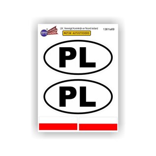 JERMA allerhandestickers PL, Polen auto sticker set 4 stuks