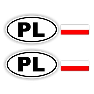 JERMA allerhandestickers PL, Polen auto sticker set 4 stuks