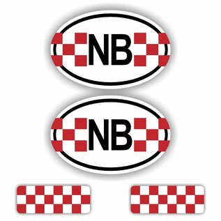 JERMA allerhandestickers NB, Noord-Brabant auto sticker set  4 stuks.