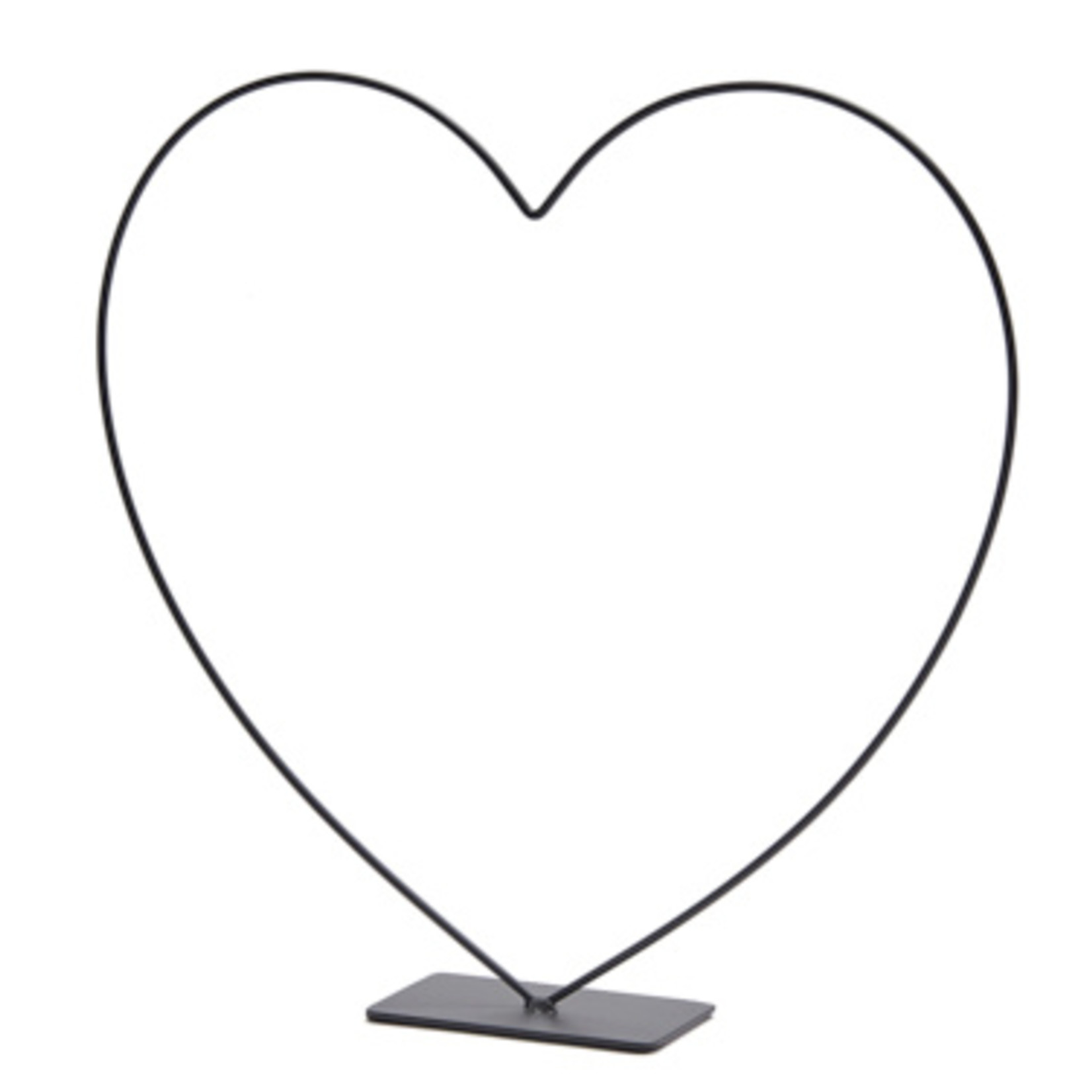 Metal heart standing on base