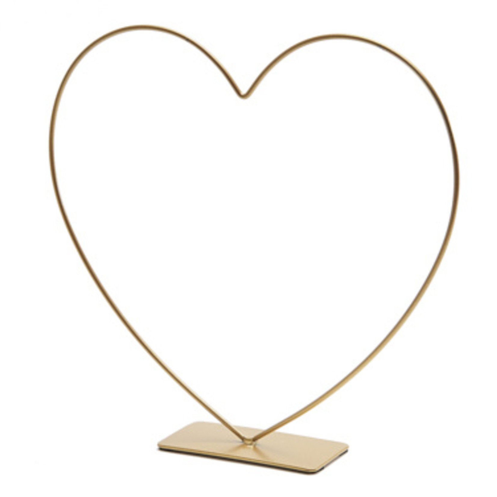 Metalen hart frame 30 cm Gold