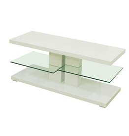 TV-Regal MDF Hochglanz weiß