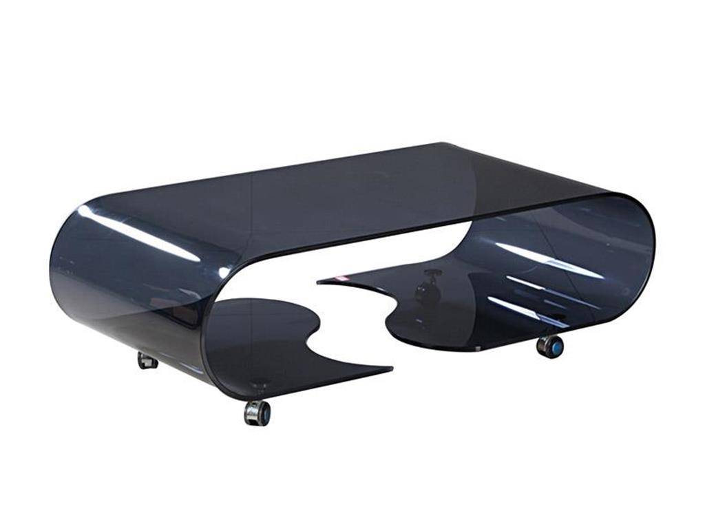 Glastisch aus formgebogenem Schwarzglas, 120cm Länge