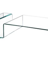 Glastisch aus formgebogenem Klarglas, 120cm Länge