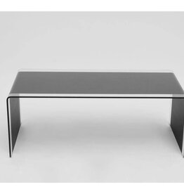 Glastisch aus formgebogenem Schwarzglas, 110cm Länge