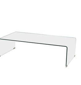 Glastisch aus formgebogenem Klarglas, 110cm Länge