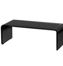 TV-Aufsatz, formgebogen, Glas Schwarz lackiert