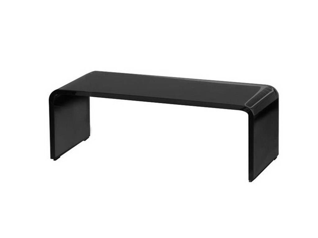 TV-Aufsatz, formgebogen, Glas Schwarz lackiert