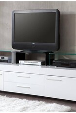 TV-Aufsatz, formgebogen, Glas Weiß lackiert