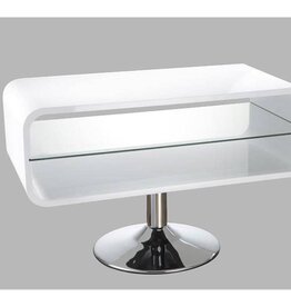 TV-Tisch MDF Hochglanz weiß Retro-Look