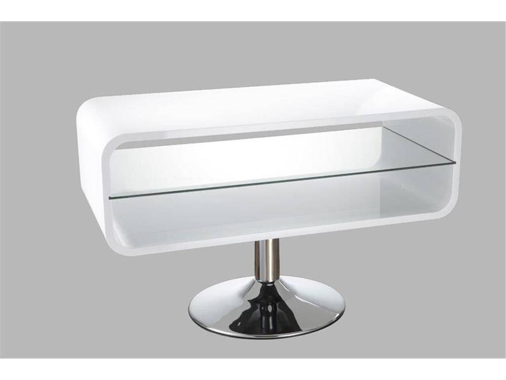 TV-Tisch MDF Hochglanz weiß Retro-Look