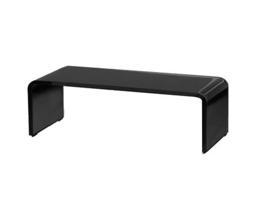 TV-Aufsatz, formgebogen, Glas schwarz lackiert