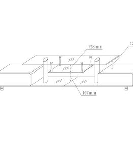 TV-Möbel aus Klarglas mit Schubladen Hochglanz weiß