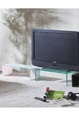 TV-Aufsatz, formgebogen, Glas Weiß lackiert