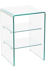 Audio-Rack / HiFi-Rack, Klarglas formgebogen