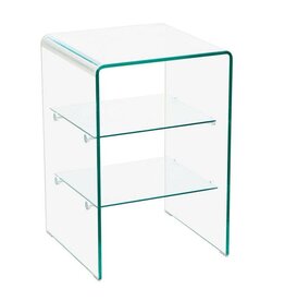 Audio-Rack / HiFi-Rack, Klarglas formgebogen