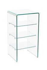 Audio-Rack / HiFi-Rack, Klarglas formgebogen