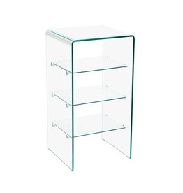 Audio-Rack / HiFi-Rack, Klarglas formgebogen