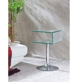 Beistelltisch aus formgebogenem klarem Glas