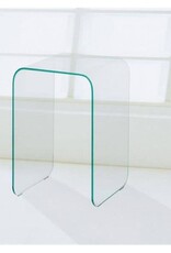 Beistellstisch aus Klarglas  formgebogen