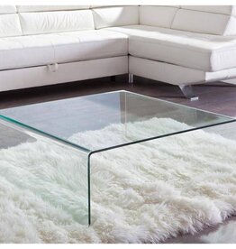 Couchtisch Höhe 20cm, formgebogen, Klarglas